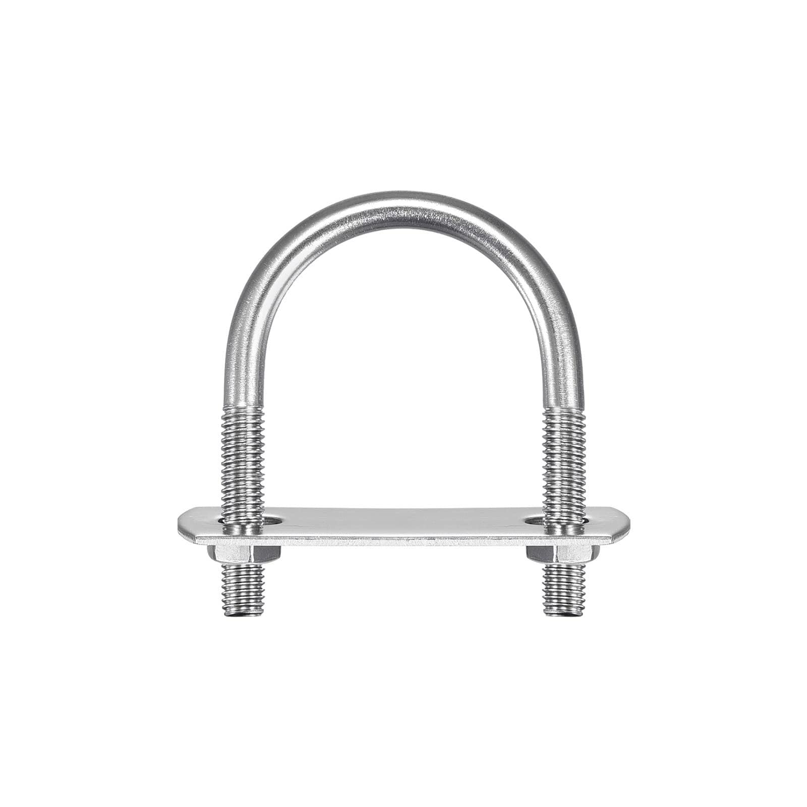 TA-VIGOR 2 sets M6 Round U-Bolts, 33mm Inner Width 53mm Length 304 Stainless Steel U-Bolts with Nut, Plate, Washer for Attaching Piping Conduit Cable Tube Brackets Boat Trailer