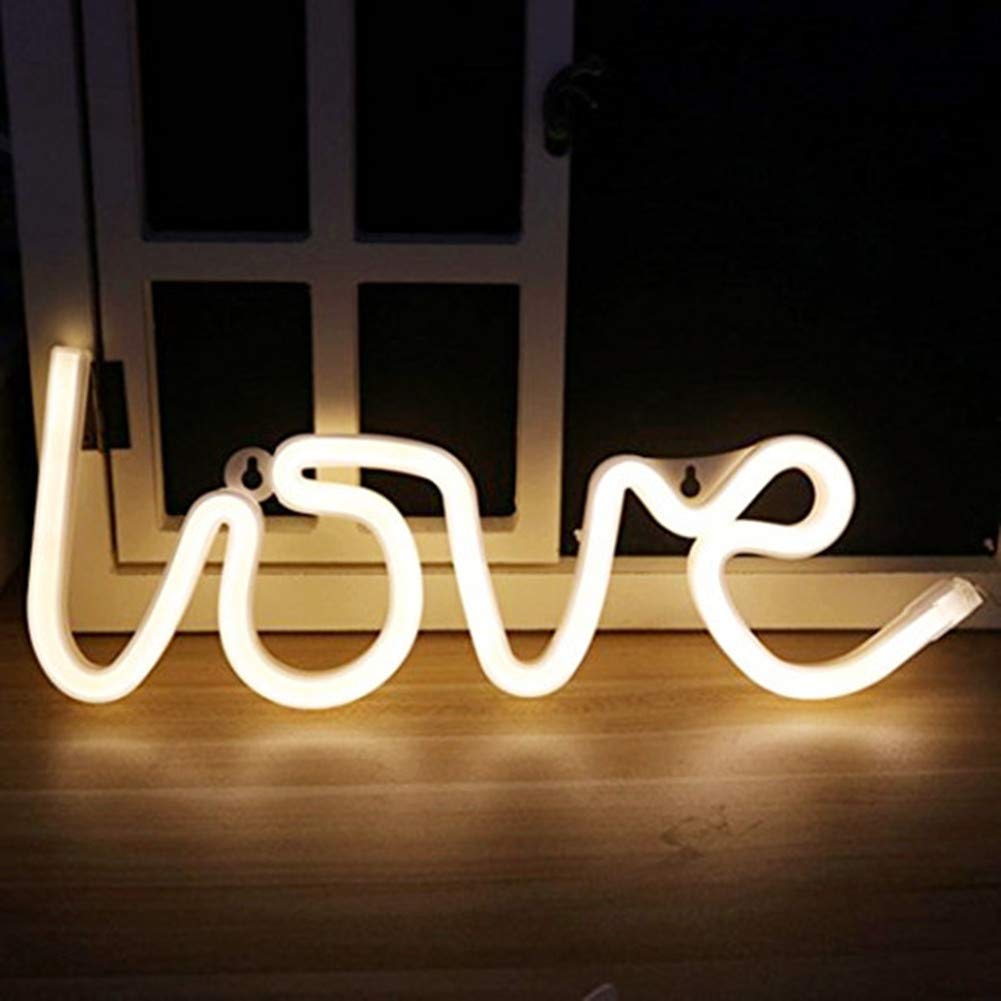 Nordstylee Led Neon Love Light Signs, Love Night Lights Decor Lights for Kid's Gift, Wall/Room Decor, Birthday Party, Christmas, Wedding Decoration(Warm White)