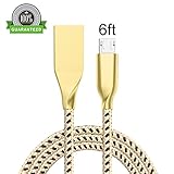 ONSON Micro USB Cable,1Pack 6FT Premium Nylon Braided High Speed USB to Micro USB Fast Charging Cord Android Charger for Samsung Galaxy S7/S6/S5/Edge,Note 5,HTC,LG(Black Gold)