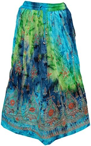 Yogachic Women's Rayon Colorful Printed Maxi Skirt