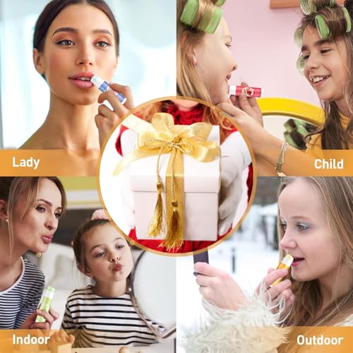 LBOYLOVE® 12 Pcs Lip Balm Set - 12 Flavors Moisturiser Natural Organic Change Color Lip Balm Multipack Care Stick - Vegan lip balm for Kids Mens Girls Womens, Vegan Lips Care