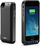PowerBear Battery Case iPhone 5SE / 5S / 5C / 5 [4000mah] Built in USB Power Bank Capacity (Up to 2.5X Extra Battery) - Black [24 Month Warranty and Screen Protector Included]