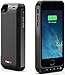 PowerBear Battery Case iPhone 5SE / 5S / 5C / 5 [4000mah] Built in USB Power Bank Capacity (Up to 2.5X Extra Battery) - Black and Screen Protector Included