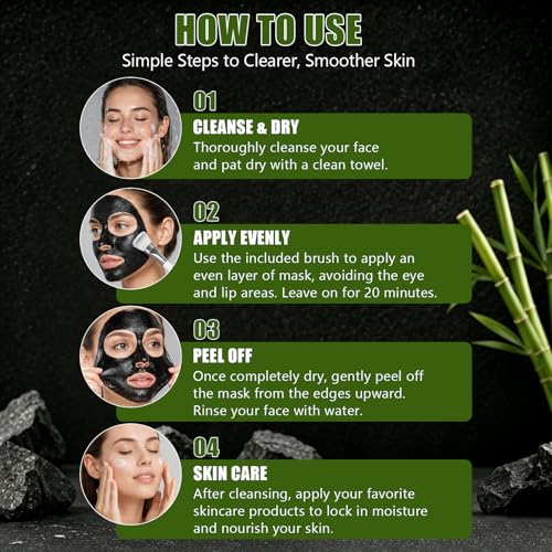 120ml Blackhead Removal Mask, Peel Off Mask, Exfoliating Mask, Deep Cleansing Pores Blackheads, Dirt, Acne and Reduce Pores Includes Brush