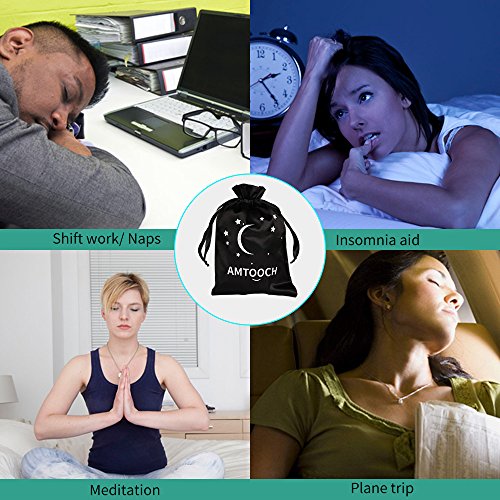 Higher Invisiable Nose Alar AMTOOCH Sleep Mask 3D Contoured Soft Eye Masks Adjustable Strap Great for Travel, Shift Work, Nap, Meditation & Sleeping Aid (One Strap) (Black)