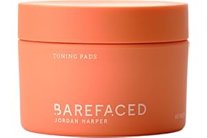 Barefaced Toning Pads (60 count) - Exfoliating Face Pads with 2% Glycolic Acid & Salicylic Acid - Brightens & Cleanses Skin, Clears Pores, Reduces Fine Lines & Wrinkles