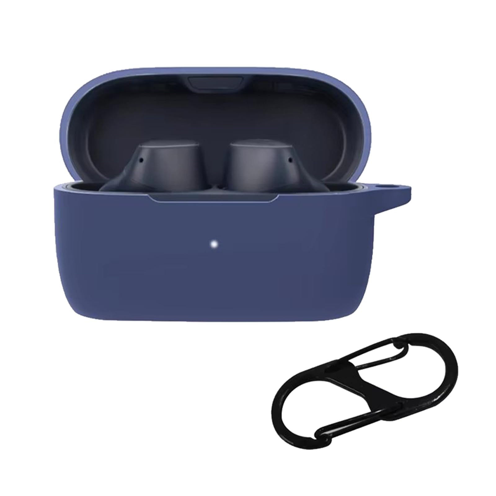 Case for Elite 3/Elite 2 with Carabiner,Anti-Scratch Premium Soft Silicone Full Protective Case,Shockproof Ultra Slim Headphone Protective Case for Elite 3/Elite 2,Blue