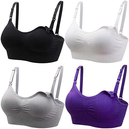 Probra Womens Seamless Nursing Bra Comfort Maternity Bralette for Breastfeeding Color HHBZ Size S