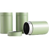 Tianhui 3 Packs Tea Tin Canister for Loose Tea Metal Tea Canister 9 oz 15 oz Round Tin Can for Coffee Beans Tea Container for Kitchen Storage Sugar Matcha Spice Powder (Mint Green, L_2.95x4.92)