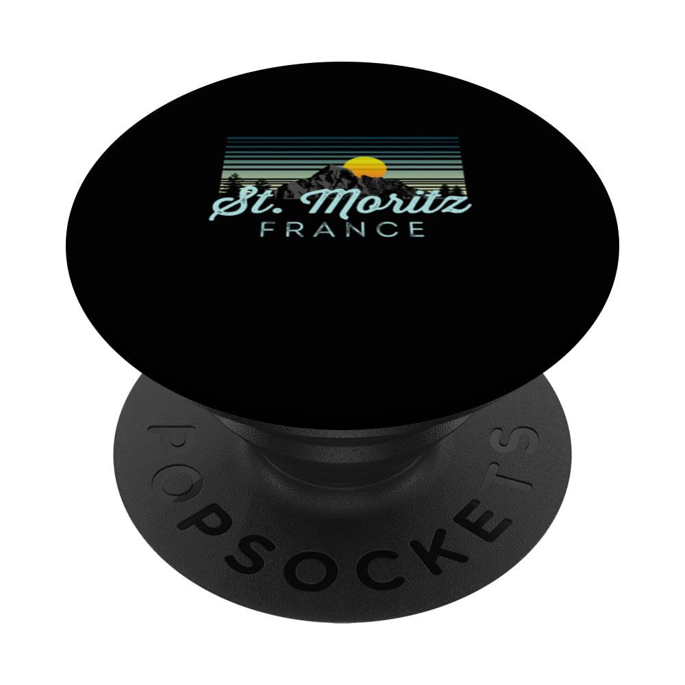St. Moritz Retro Clothes & Gear - St. Moritz Souvenir PopSockets Swappable PopGrip