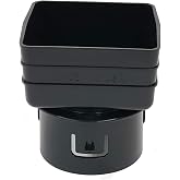 Plastic Universal Downspout to Drain Tile Adapter (4X4X4, BLACK)