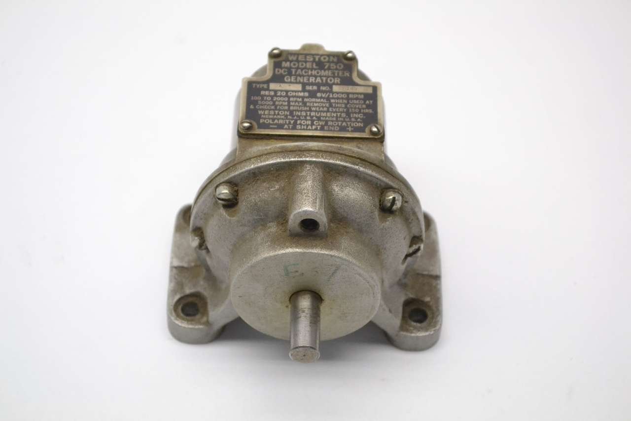 WESTON 750 DC TYPE A 2000 RPM 20 OHMS 6VDC TACHOMETER GENERATOR