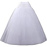 SuBleer A-line Hoopless Petticoat Crinoline 4 layers Underskirt Slips for Wedding Dress Plus Size