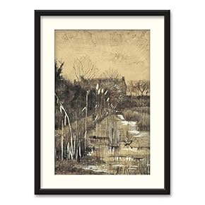 Black Framed Canvas Wall Art Famous Painting Home Artwork Decoration for Living Room, Bedroom - 23x31 inches