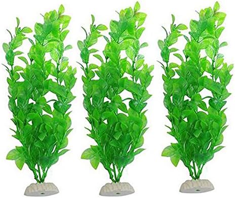 ChooseU 9.84 inch 3 Pcs Underwater Artificial Aquatic Plant Ornaments Aquarium Fish Tank Green Water Grass Decor Landscape Decoration Green