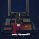 Cuifati Wireless Network Card USB 2.4G 5G Dual-band WiFi AC RTL8812AU High Gain view 2