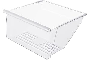 HECASA 2188664 Crisper Pan Drawer (Lower) Replacement for WP2188664 Compatible with Whirlpool, Kenmore, Maytag, Kitchen Aid Refrigerator W/White Handle