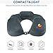 Andake Foldable Neck Pillow, Quick Inflating Deflating Comfortable Portable with Detachable Pillowcase (Gray/Blue, Mouth Blowing/Push-Button Blowing) (Mouth Blowing Grey)