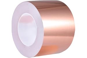 AIYUNNI Copper Foil Tape (4 inch X 33 FT) with Double-Sided Conductive Adhesive for Guitar & EMI Shielding,Stained Glass Making,Electrical Repairs,Paper Circuits,Soldering,Grounding,DIY Copper Tape
