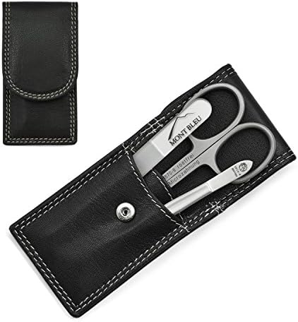 Hans Kniebes' Sonnenschein 3-Piece Manicure Set with crystal nail file, in Nappa Leather Case | made in Germany
