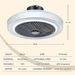 Low Profile Ceiling Fan with Light - Modern Flush