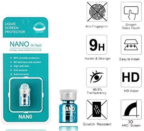 Safe Way Nano Liquid Screen Protector High Definition Anti-Scratch Anti-Fingerprints Anti-Bacteria with 9H Hardness Nano Invisible Coating Compatible for Samsung - iPhone - Watches - Tablets