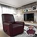 Easy-Going PU Leather Recliner slipcovers, Waterproof Stretch Sofa Covers, 4 Pieces Stretch Furniture Protector, Anti-Slip Elastic Strap Shield Pets Kids Children Cats Dogs(Recliner, Wine)