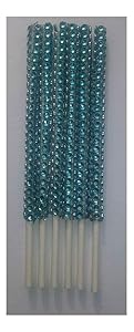 12 Turquoise Blue Bling Cake Pop Sticks Lollipop Sticks 6" Sticks Mermaid Frozen