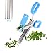 Herb Scissors - with Kitchen Gadgets Retail Package - Multipurpose Kitchen Shears - 5 Extremely Sharp Stainless Steel Blades - Handy Cleaning Comb - Multi Blade - Time-Saving - Chop Herbs