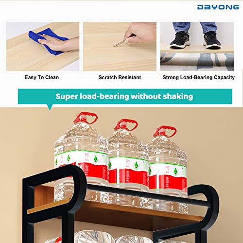 DAYONG Over Washing Machine Storage Rack, 3-Tier Laundry Organiser with Shelves, Bathroom Room Shelf, Shelving Units Clothes Dryers Shelf for Laundry Room, Balcony, Bathroom (Black)