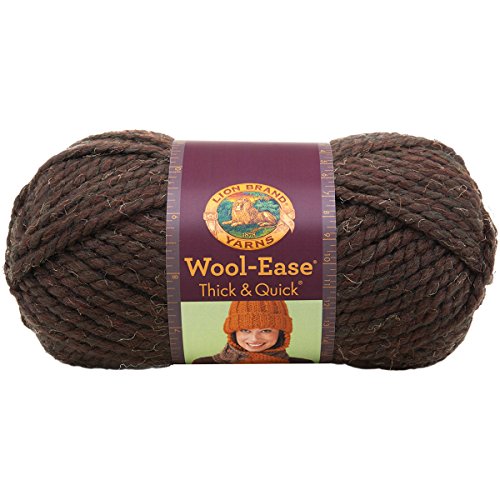 Lion  640-404 Wool-Ease Thick & Quick Yarn , 97 Meters, Brown