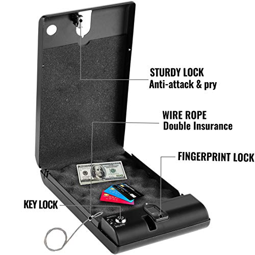VEVOR Security Safe 10.63x7.48x2.17inch Pistol Safe with 120