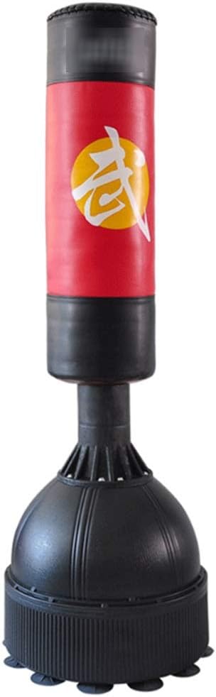 Boxing Punching Bag Tumbler Vertical Suction Cup Solid Sanda Training Home Fitness Equipment Youth Training Special Speed Punching Bag (Color : Red, Size : Height = 165cm)
