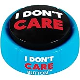 Talkie Toys Products I Don't Care Button - 8 Funny IDC Sayings | Hilarious "I Don't Care" sayings. Fun office desk toy &amp; gag gift button for coworkers, white elephant, &amp; stress relief