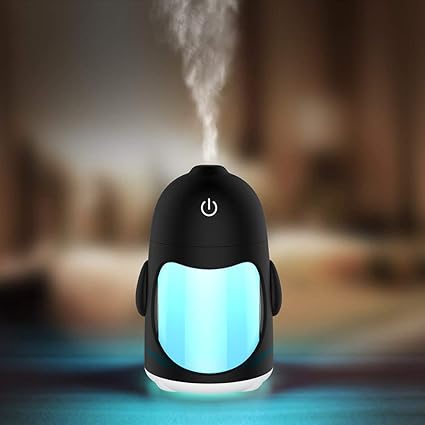 Allium USB Portable Penguin Shape Humidifier Air Purifier Mini LED Night Light Table Lamp
