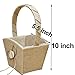 GuiHe 2PCS Burlap Double Heart Wedding Flower Girl Basket with Bowknot for Vintage Rustic Wedding Ceremony
