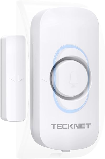 TECKNET Door Window Alarm Sensor Wireless Burglar Chime 3 Volume Home Security