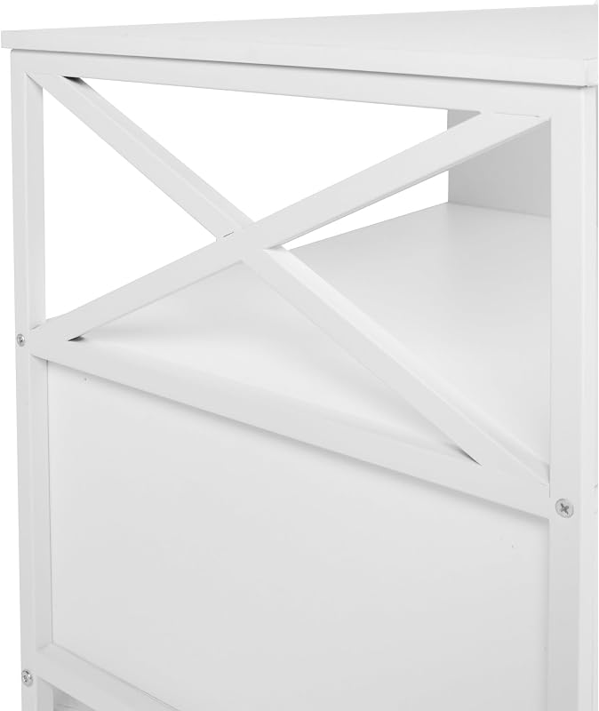 Mueble TV, 2 Huecos y 2 cajones, para TV hasta 55", 50 x 120 x 40 cm, Blanco