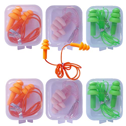 6 Pair Reusable Silicone Ear Plugs, Waterproof, Ultra Comfortable Noise Reduction Earplugs for Sleeping, Swimming, Concerts and Airplanes - Thumbnail 6