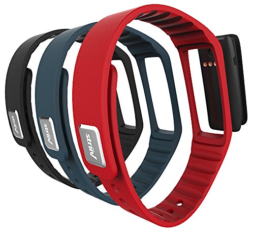 Striiv Fusion Bio Activity Smartwatch, Black/Red/Denim Blue