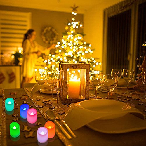 Kohree Set of 6 Flameless LED Color Changing Votive Candles with Remote