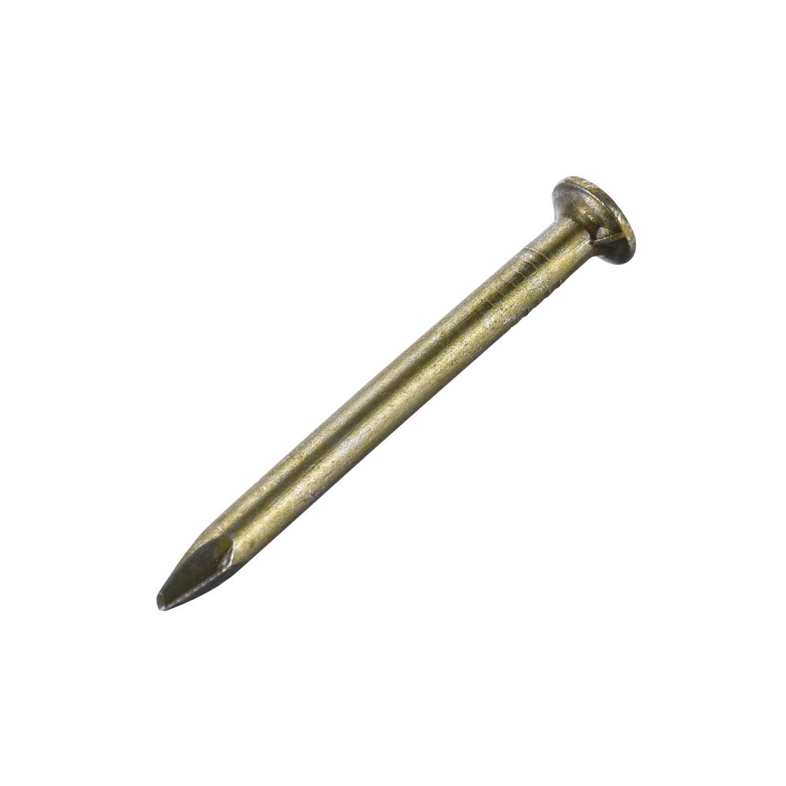 sourcing map Hardware Nails Carbon Steel Point Tip Wall Cement Nail 40mm(1.6") 3.5mm Rod Dia Bronze Tone 20pcs