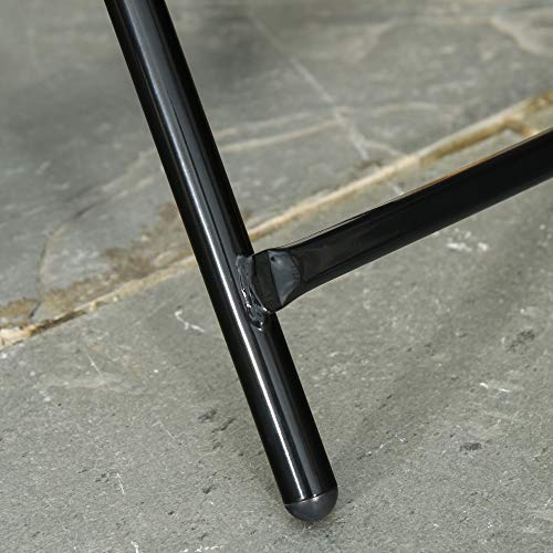 Outsunny Gartentisch Beistelltisch Bistrotisch mit Glasplatte rund klappbar Metall Ø45 schwarz – Bild 7