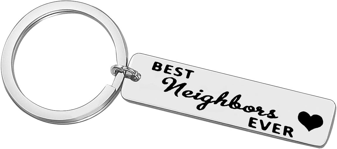 Huwujiu Neighbor Gift Neighbour Keyring Moving Away Gift Best Neighbors Ever Keyring Neighbour Friendship Gift Christmas Birthday Gift Housewarming Gift Going Away Gift Farewell Gifts for Neighbours