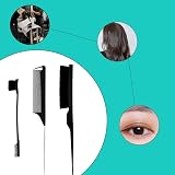 Aeuezxx 3 Pieces Hair Styling Comb Set Black Double Sided Edge Brush view 5