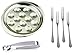 Mengbaobao Escargot Dining Set 12 Compartment Holes Snail Plate Tong 4 Forks Stainless Steel