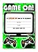 POP parties Gaming Green Party Large Invitations - 10 Invitations + 10 Envelopes - Double Sided - Video Game Invitations - Game Truck Party Supplies - Green