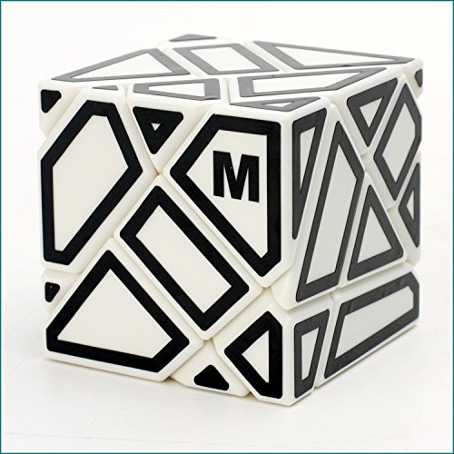 ThinkMax Cubit Ninja 3x3 Ghost Cube White with M stickers Ninja Ghost Puzzle High-difficulty Puzzle Collection