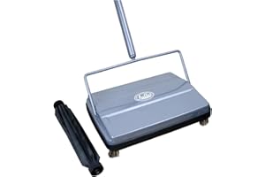 Fuller Brush Electrostatic Carpet & Floor Sweeper with Additional Rubber Rotor - 9" Cleaning Path - Lightweight - Ideal for Crumby & Wet Messes - Works On Carpets & Hard Floor Surfaces (Gray)