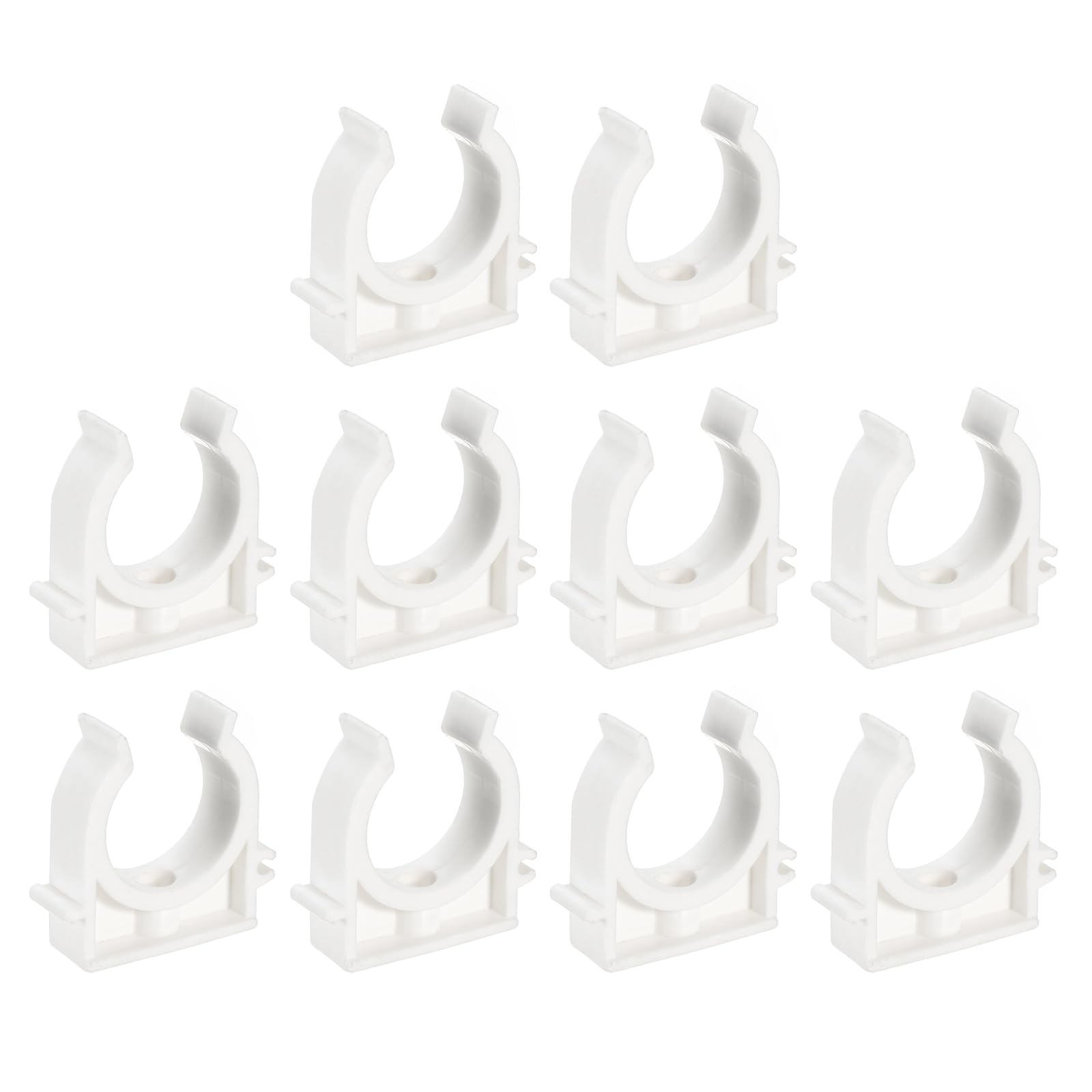 uxcell PVC Water Pipe Clamps, 10pcs Fit for 32mm(1-1/4") OD Hose Hanger Support Pex Tubing U-Shaped Pipe Clamps Clips